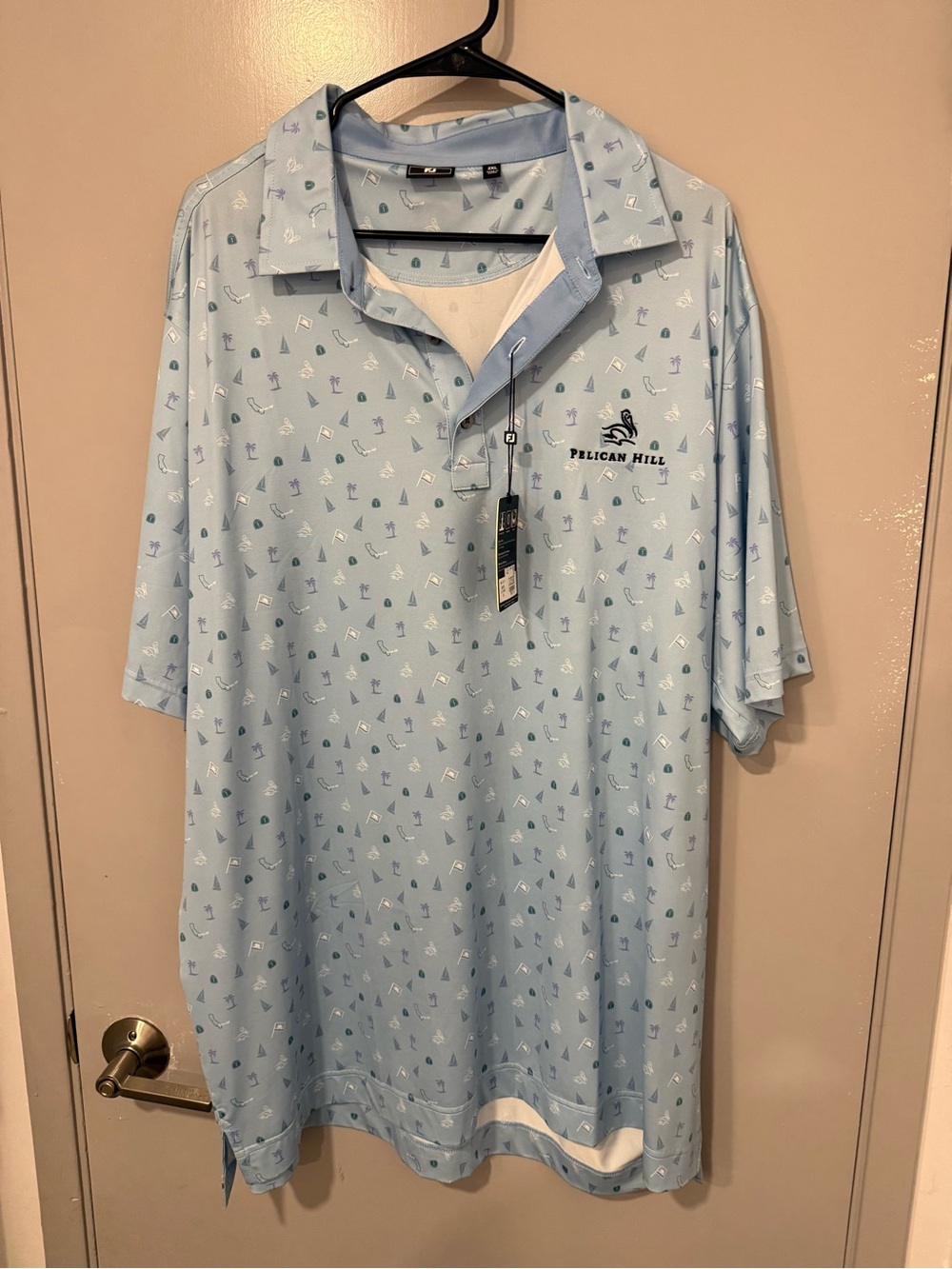 Foot Joy Men’s Light Blue Printed Polo Shirt